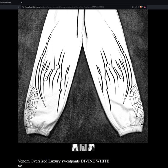 Venom Oversized Luxury sweatpants DIVINE WHITE - Picture 1 of 1